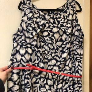 Dress barn navy and white below the knee dress